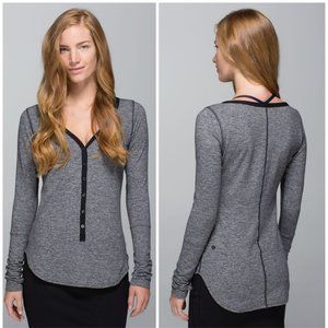 Lululemon Awesoma Henley Heathered Black